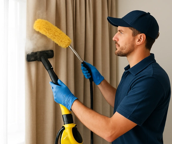 Trusted curtain steam cleaning technician Matty Curtain Cleaning maroochydore QLD
